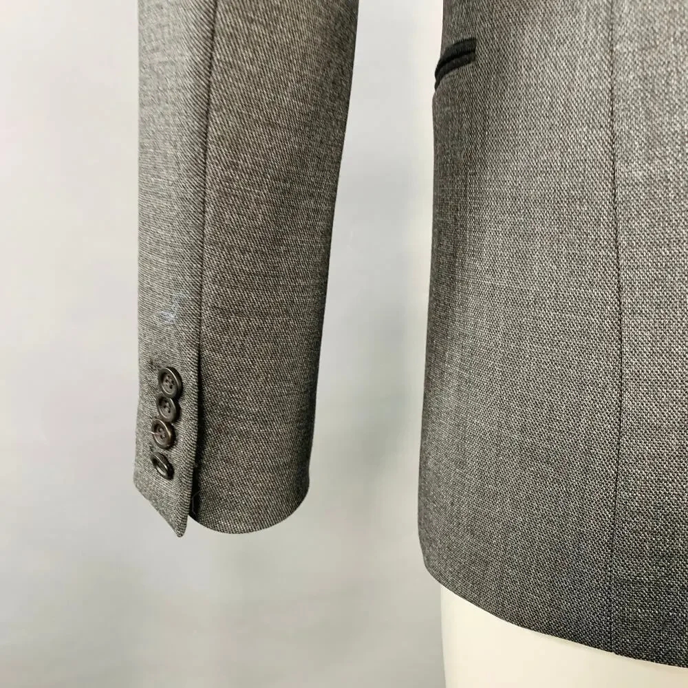 DIRK BIKKEMBERGS Size 36 Grey Black Polyester Wool Peak Lapel Sport Coat